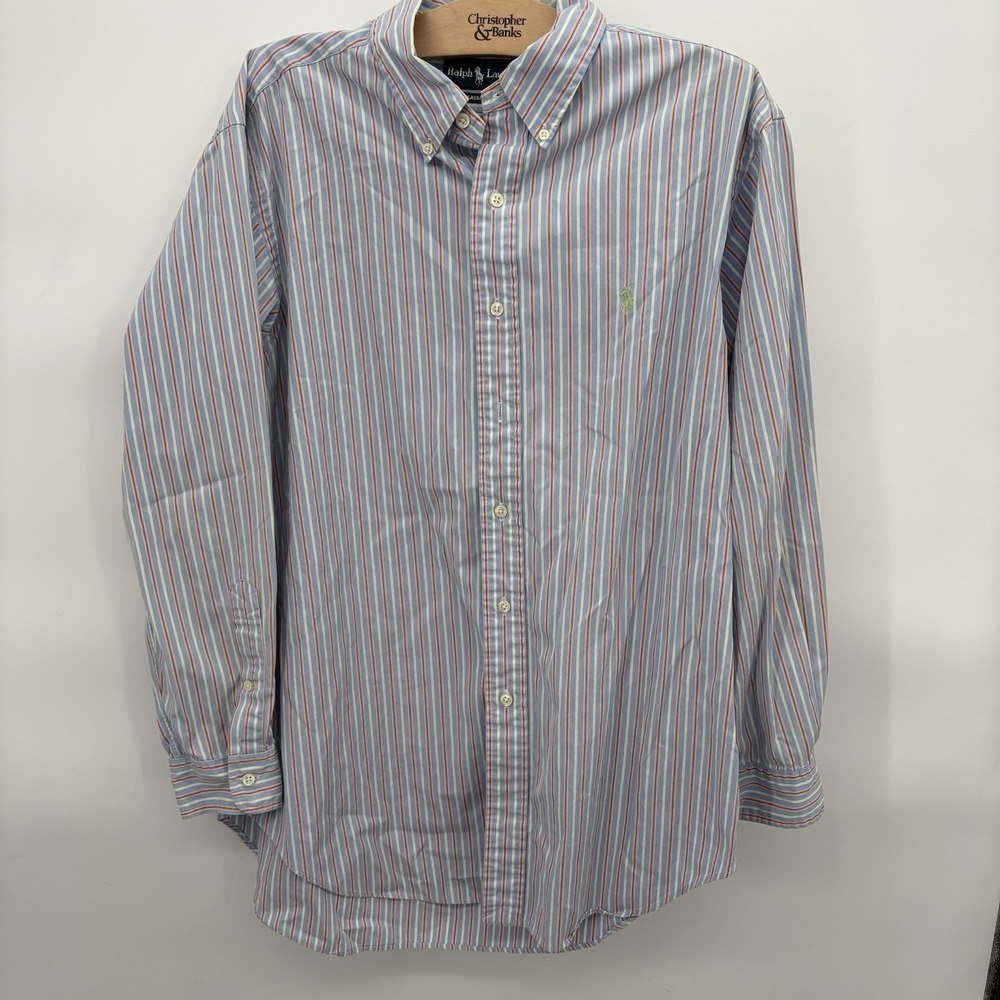 Ralph‎ Lauren Shirt Mens Medium 16 1/2 32/33 Classic Fit Button Down Striped